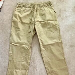 Tan Linen Draw String Men’s Pants